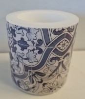 Lampionkerze Kachel Blau 8cm hoch 25 Stunden Brennzeit 6.00
